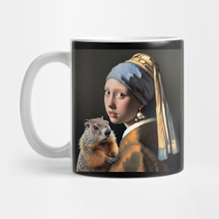 Pearl Earring & Groundhog Day Mug